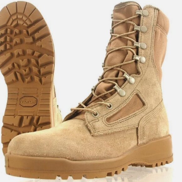 WELLCO HOT WEATHER FLAME RESISTANT DESERT TAN sz7XW COMBAT BOOTS NM 02976 main image 9